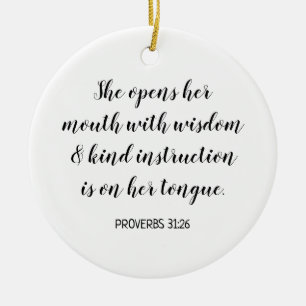 Create Your Own Calligraphy Bible Verse Ceramic Ornament