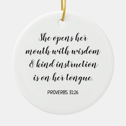 Create Your Own Calligraphy Bible Verse Ceramic Ornament