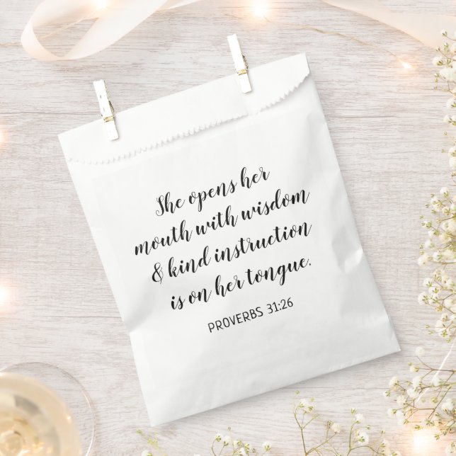 Create Your Own Calligraphy Bible Verse Favor Bag (Clipped)