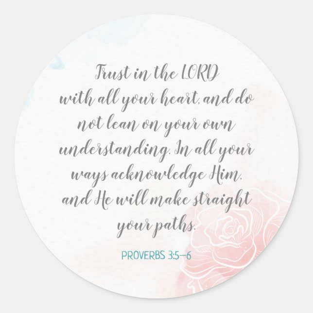 Create Your Own Calligraphy Bible Verse Text Classic Round Sticker (Front)