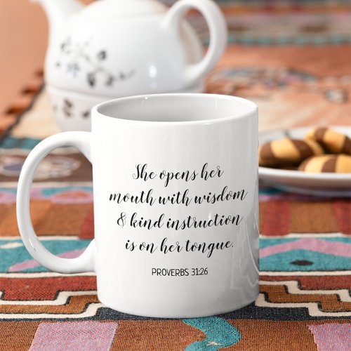 Create Your Own Calligraphy Bible Verse Text Coffee Mug