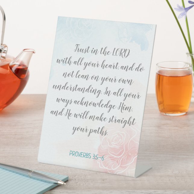 Create Your Own Calligraphy Bible Verse Text Pedestal Sign (In SItu)