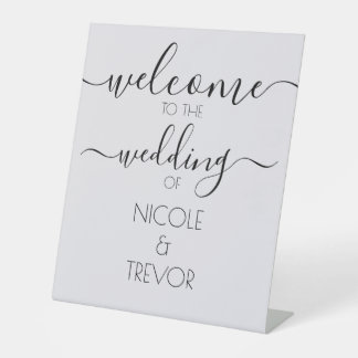 Create Your Own Calligraphy Custom Wedding Welcome Pedestal Sign