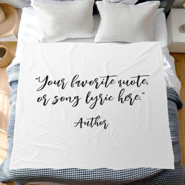 Create Your Own Calligraphy Quote Fleece Blanket (Creator Uploaded)