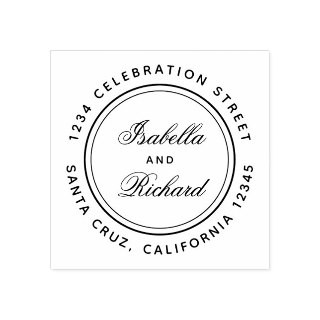 Create Your Own Calligraphy Wedding Return Address Rubber Stamp (Imprint)