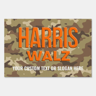 Create Your Own Camouflage Harris Walz 2024 Sign