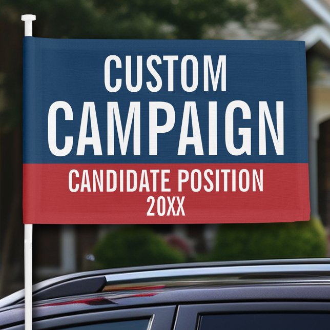 Create Your Own Campaign Gear Car Flag (Custom Campaign Car Flag - Add any candidate for the next election)
