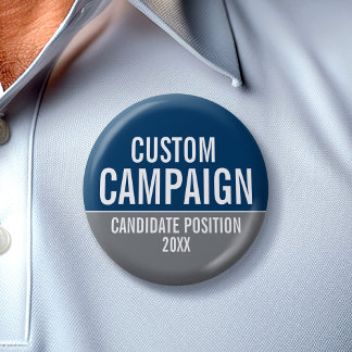 Create Your Own Campaign Gear - Gray & Navy Button