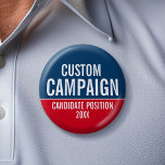 Create Your Own Campaign Gear - Red and Blue Button<br><div class="desc">This basic, minimal design includes a blue and red background with classic fonts. This traditional design works great for a city council campaign or local school board. Are you looking for election materials that you can use for a local election? This design is easy to customize. Add your name or...</div>