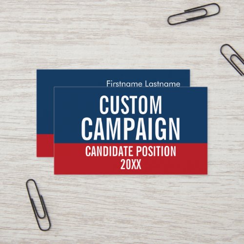 Create Your Own Campaign Gear Red Blue Business Card