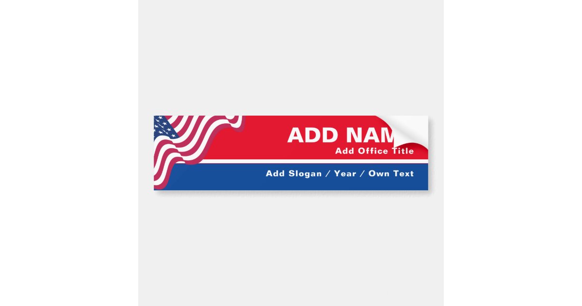 Create Your Own Campaign Patriotic Flag Sticker | Zazzle