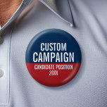 Create Your Own Campaign - Red Blue Classic Button<br><div class="desc">Are you looking for election materials that you can personalize? This traditional design is easy to personalize. Add your name or your favorite candidate to make custom political gear.</div>