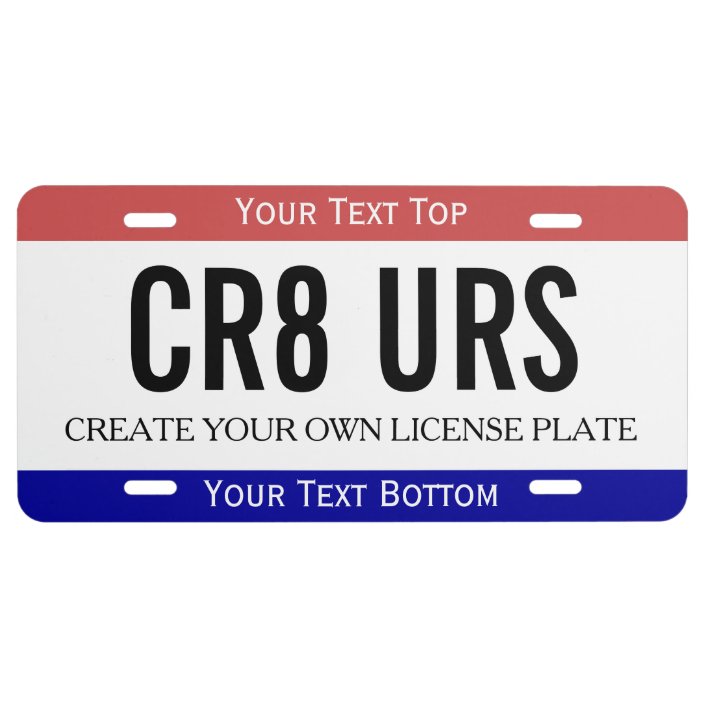 create your own licence plate