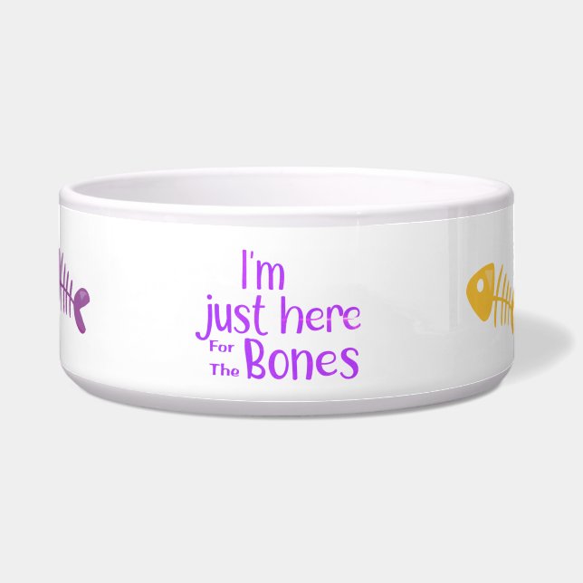 Create Your Own Cat Food Bowl - Fish Bone Design (Front)