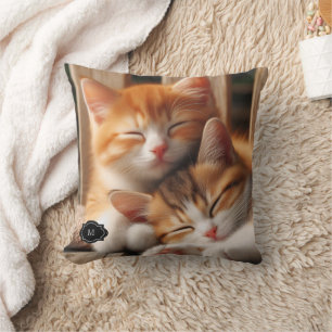 Create your own cat or dog monogrammed photo throw pillow
