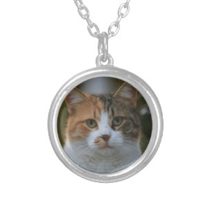 Create Your Own Cat Pet Photo Custom Picture Silver Plated Necklace