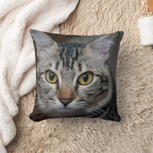 Create Your Own Cat Pet Photo Custom Picture Throw Pillow (Blanket)