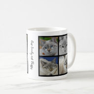 Create your own cat photo collage monogrammed coffee mug