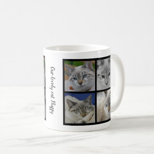 Create your own cat photo collage monogrammed coffee mug