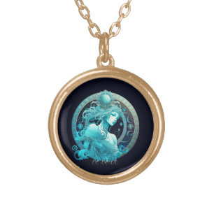 Create Your Own Celestial Aquarius Zodiac Gold Plated Necklace