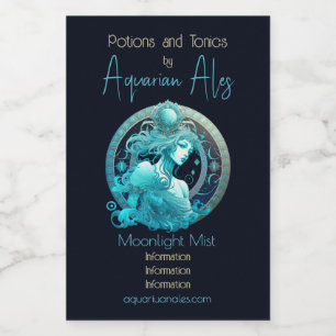 Create Your Own Celestial Aquarius Zodiac Wine Label