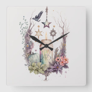 Create Your Own Celestial Autumn Square Wall Clock