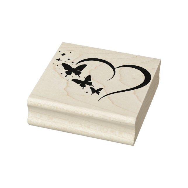 Create Your Own Celestial Butterflies Heart Rubber Stamp (Stamp)