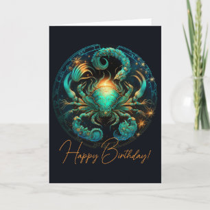 Create Your Own Celestial Cancer Zodiac Holiday Card