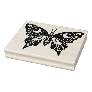 Create Your Own Celestial Crescent Moon Butterfly Rubber Stamp