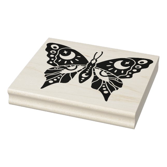 Create Your Own Celestial Crescent Moon Butterfly Rubber Stamp (Stamp)