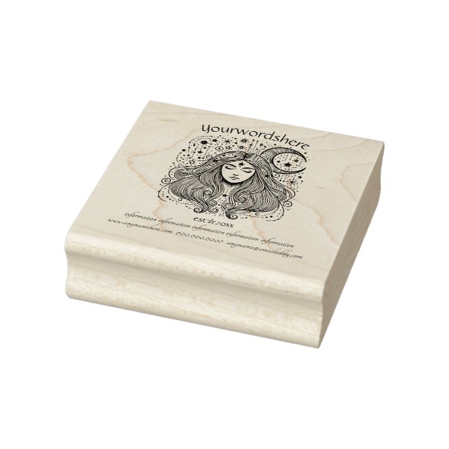Create Your Own Celestial Crescent Moon Goddess Rubber Stamp (Stamp)