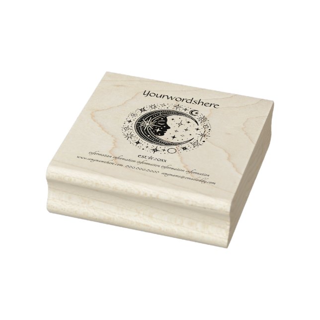 Create Your Own Celestial Crescent Moon Rubber Stamp (Stamp)