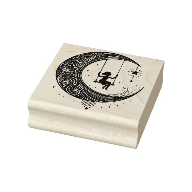Create Your Own Celestial Crescent Moon Swing Rubber Stamp (Stamp)