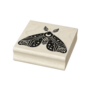 Create Your Own Celestial Evil Eyes Moth Rubber Stamp
