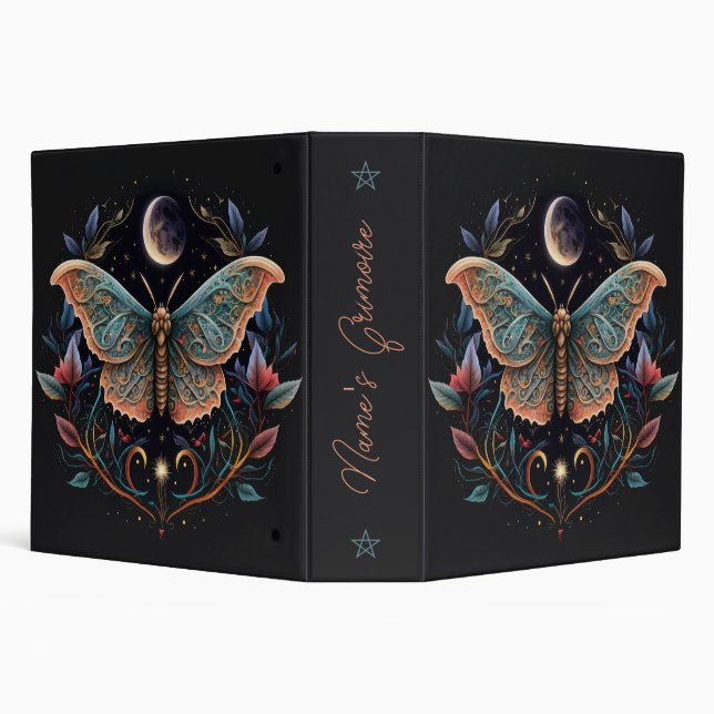 Create Your Own Celestial Garden Lunar Moth Totem 3 Ring Binder (Background)