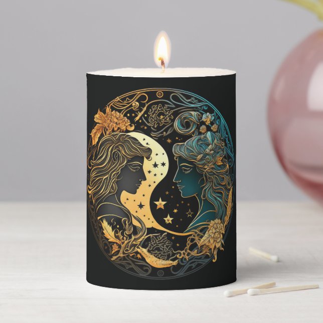 Create Your Own Celestial Gemini Zodiac Pillar Candle (In Situ)
