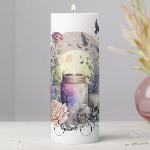 Create Your Own Celestial Gothic Autumn Pillar Candle