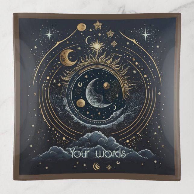 Create Your Own Celestial Landscape Lunar Trinket Tray (Front)
