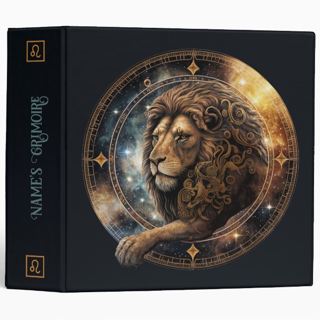 Create Your Own Celestial Leo Zodiac 3 Ring Binder (Front/Spine)