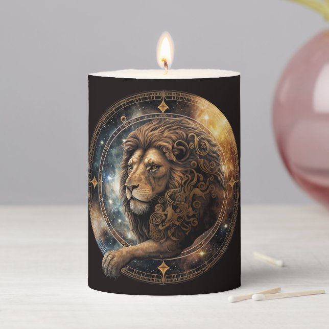 Create Your Own Celestial Leo Zodiac Pillar Candle (In Situ)