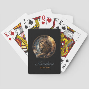 Create Your Own Celestial Leo Zodiac Poker Cards