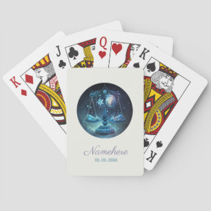 Create Your Own Celestial Libra Zodiac Poker Cards