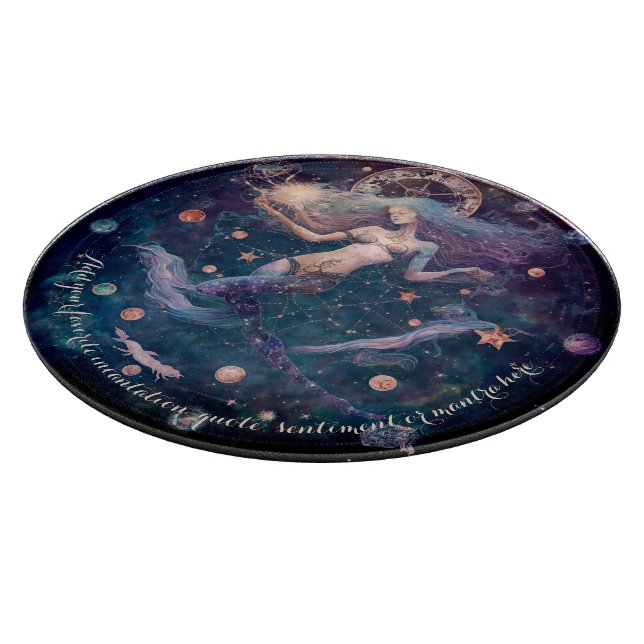 Create Your Own Celestial Mermaid of Time Cutting Board (Corner)