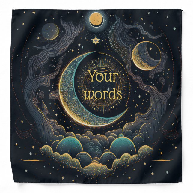 Create Your Own Celestial Moon & Clouds Bandana (Front)