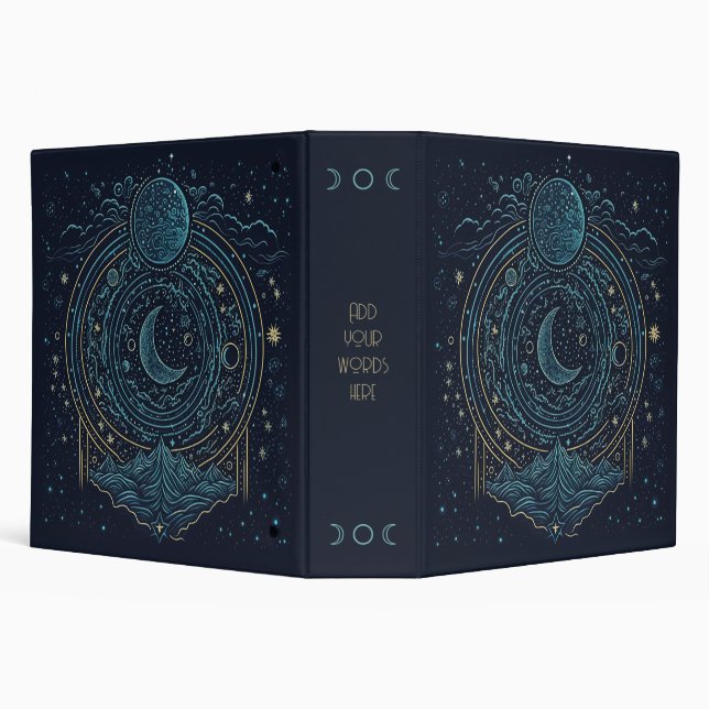 Create Your Own Celestial Moons & Mountains 3 Ring Binder (Background)