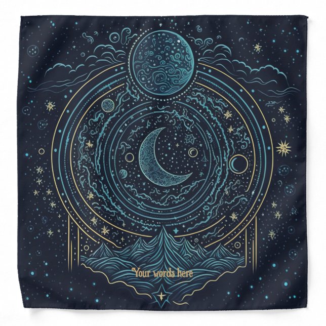 Create Your Own Celestial Moons & Mountains Altar Bandana (Front)