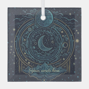 Create Your Own Celestial Moons & Mountains Glass Ornament