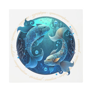 Create Your Own Celestial Pisces Zodiac Metal Print