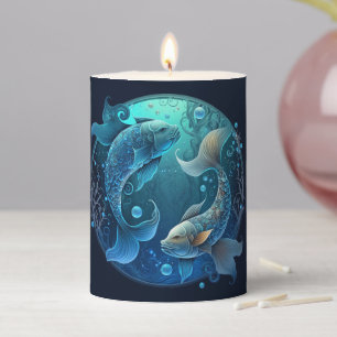 Create Your Own Celestial Pisces Zodiac Pillar Candle
