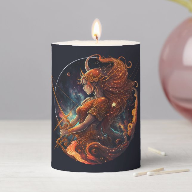 Create Your Own Celestial Sagittarius Zodiac Pillar Candle (In Situ)